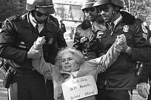 Activist and writer Grace Paley is arrested during a protest.